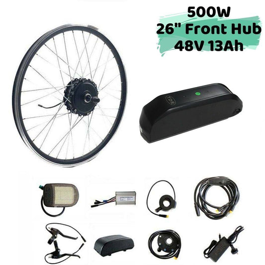 500W 26" Front Hub 48V 13Ah Battery Electric Bike Conversion Kit - TDRMOTO