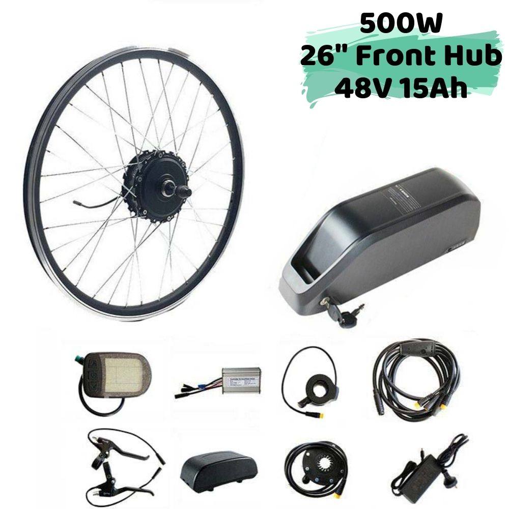 500W 26" Front Hub 48V 15Ah Battery Electric Bike Conversion Kit - TDRMOTO