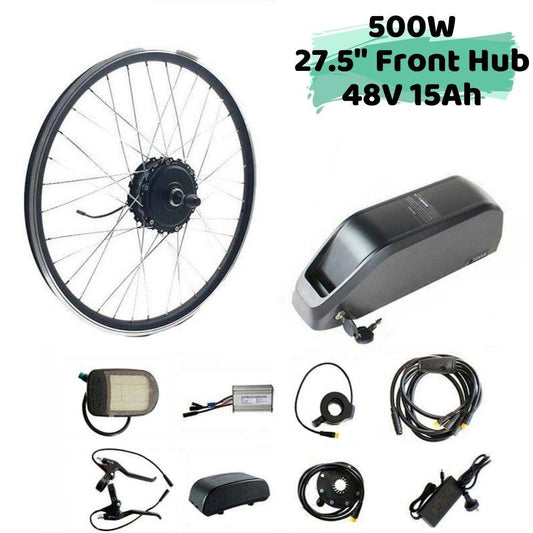 500W 27.5" Front Hub 48V 15Ah Battery Electric Bike Conversion Kit - TDRMOTO