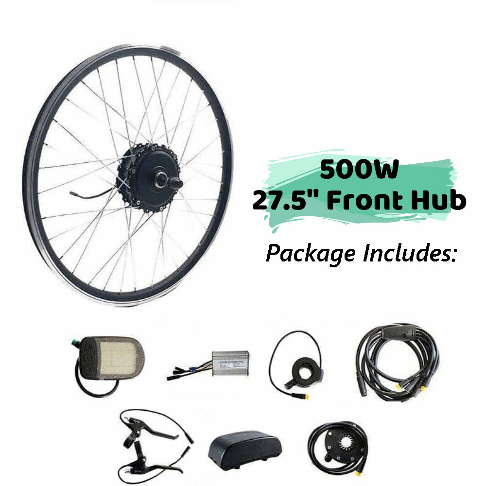 500W 27.5" Front Hub Electric Bike Conversion Kit