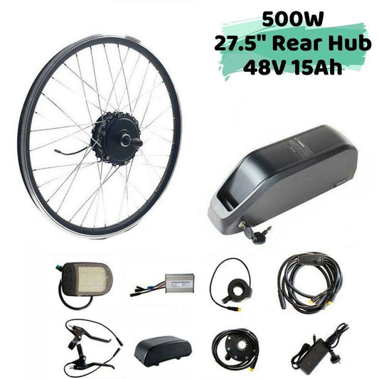 500W 27.5" Rear Hub 48V 15Ah Battery Electric Bike Conversion Kit - TDRMOTO