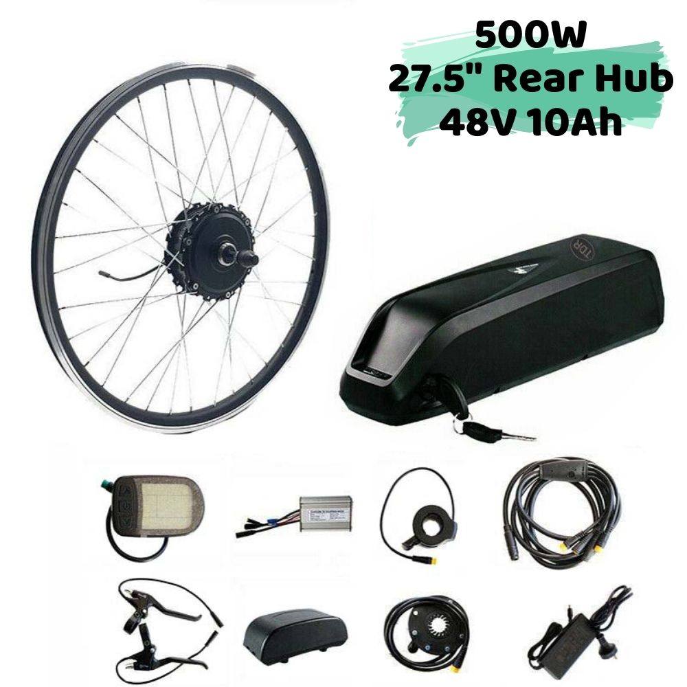 500W 27.5" Rear Hub 48V 10Ah Battery Electric Bike Conversion Kit - TDRMOTO