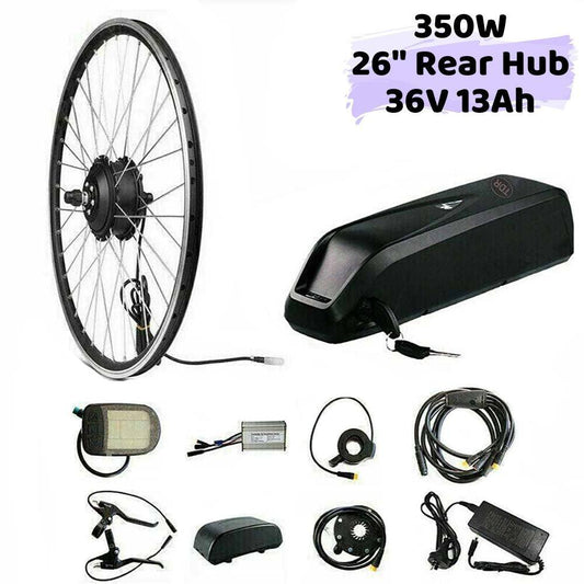 350W 26" Rear Hub 36V 13Ah Battery Electric Bike Conversion Kit - TDRMOTO