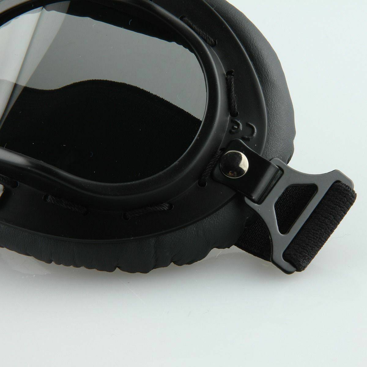 Retro Vintage Motorcycle Goggles Aviator Pilot Motocross Cruiser Eyewear Glass (Clear Len) - TDRMOTO