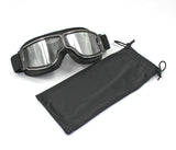 WWII Style German Motorcycle Harley Style Chopper Biker Pilot Goggles Black - TDRMOTO