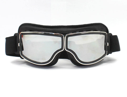 WWII Style German Motorcycle Harley Style Chopper Biker Pilot Goggles Black - TDRMOTO