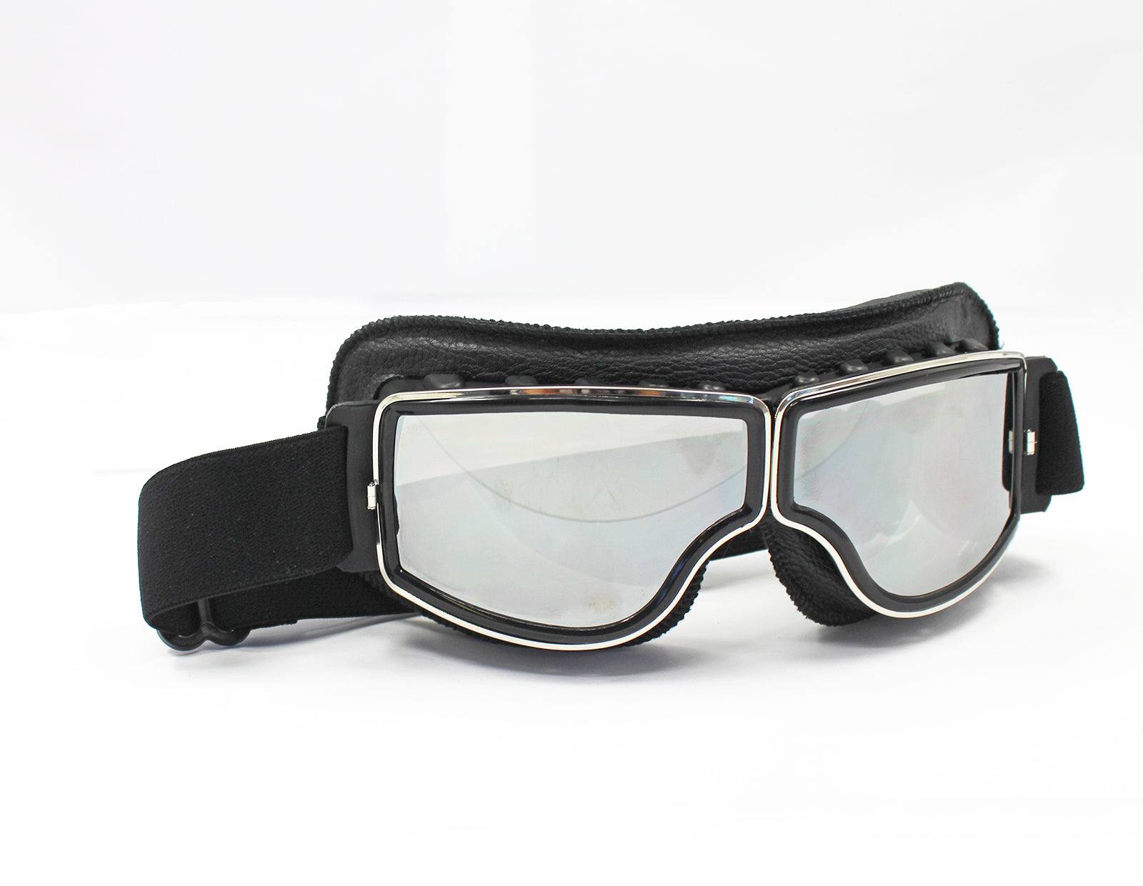 WWII Style German Motorcycle Harley Style Chopper Biker Pilot Goggles Black - TDRMOTO