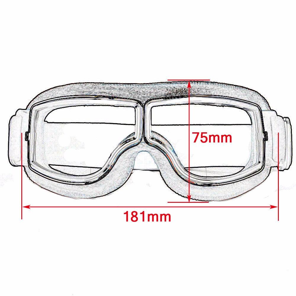 WWII Style German Motorcycle Harley Style Chopper Biker Pilot Goggles Black - TDRMOTO
