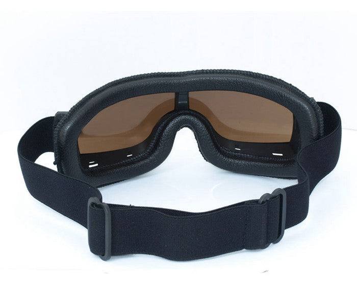 WWII Style German Motorcycle Harley Style Chopper Biker Pilot Goggles Black - TDRMOTO