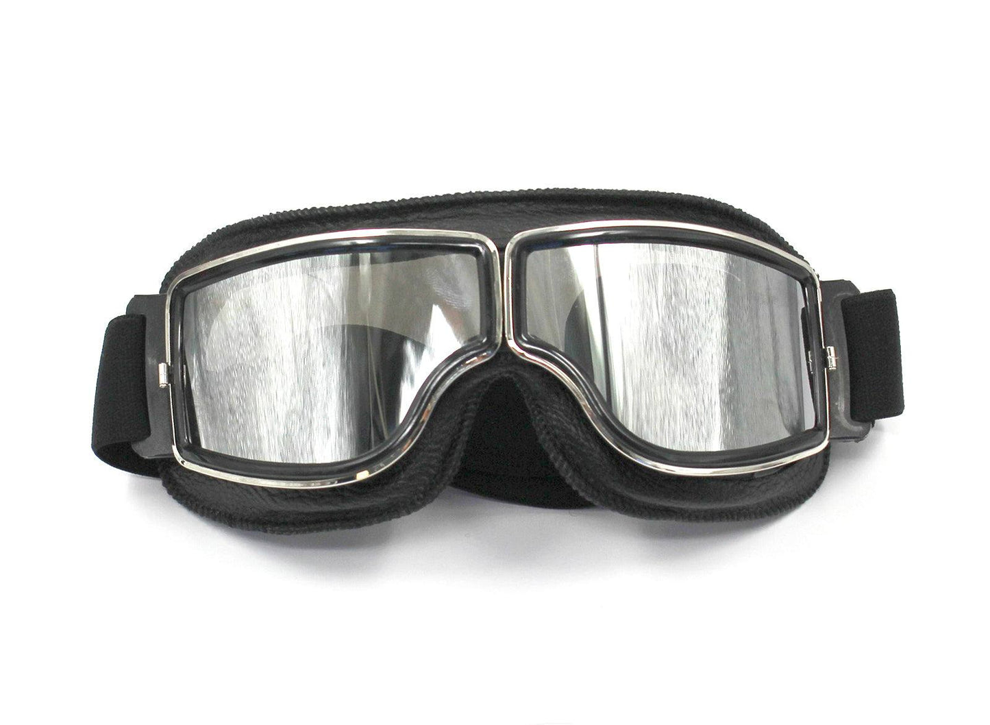 WWII Style German Motorcycle Harley Style Chopper Biker Pilot Goggles Black - TDRMOTO