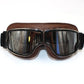 WWII Style German Motorcycle Harley Style Chopper Biker Pilot Goggles Brown - TDRMOTO