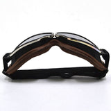 WWII Style German Motorcycle Harley Style Chopper Biker Pilot Goggles Brown - TDRMOTO