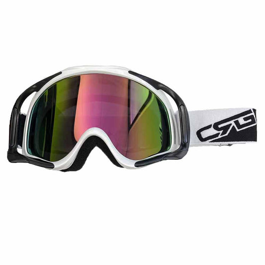 CSG Adult White Goggles Tinted Lens Anti Fog For Motocross MX Sports Snow Skiing - TDRMOTO