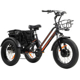 750W Fat Tyre Electric Tricycle Bafang Motor 7 Speeds Shimano Rear Rack Basket Trolley - TDRMOTO