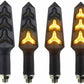 4X Motorcycle LED Turn Signal Indicators Flowing Water Light Amber Blinker Lamp - TDRMOTO