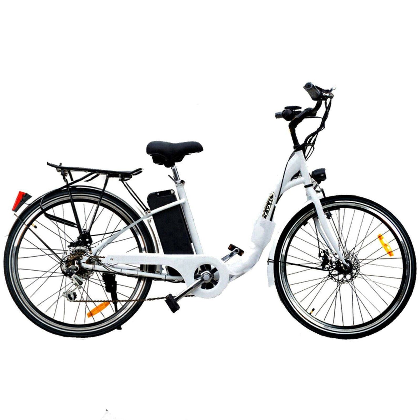 TDR 250W 26" White Electric Bike with 10Ah Lithium Ion Battery - TDRMOTO