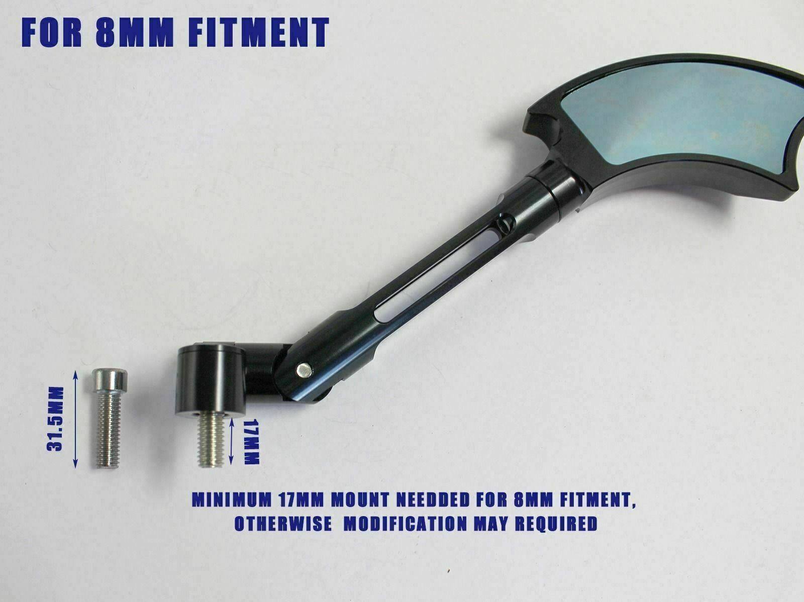 Pair of Quality Motorcycle 8MM 10MM CNC AXE Aluminum Rear View Side Mirrors CNC - TDRMOTO