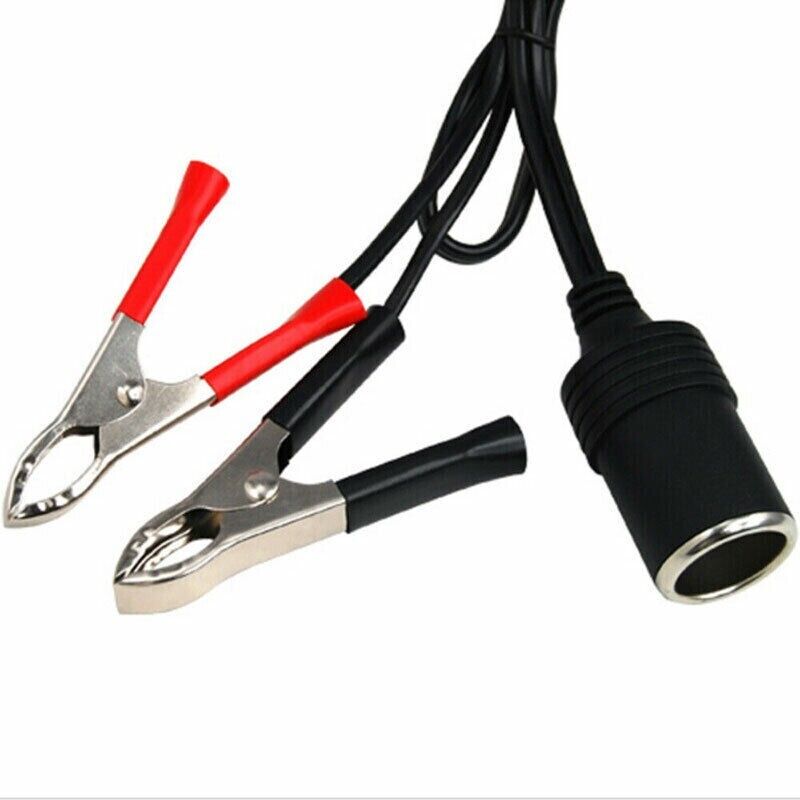 12V Battery Terminal Clip-on Clip to Cigarette Lighter Power Socket Adapter