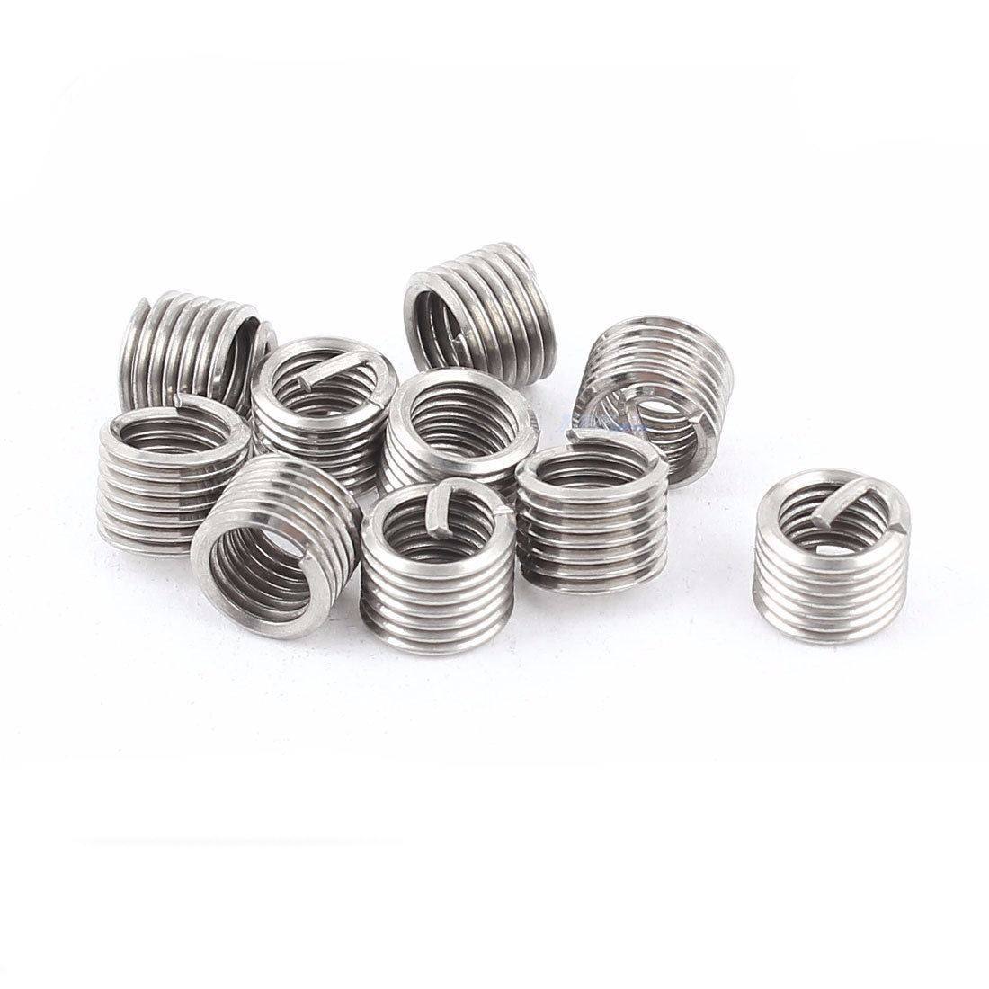 10Pcs 304 M6 x 1mm x 1.5D tainless Steel Helicoil Wire Thread Repair Inserts - TDRMOTO