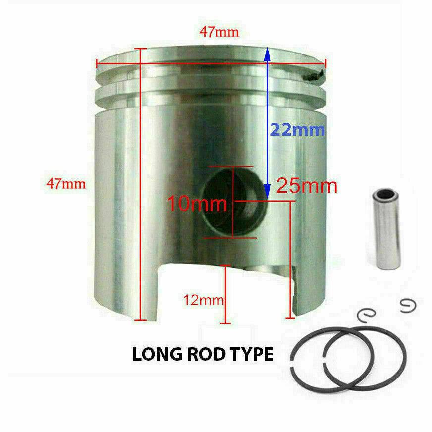 66cc 80cc higher hole piston Type B 47mm for 2-stroke gas motor bike engine kit - TDRMOTO