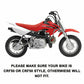 Fender Plastics Seat Tank Conversion for CRF50 Dirt Atomik 110cc 125cc Pit Bike - TDRMOTO