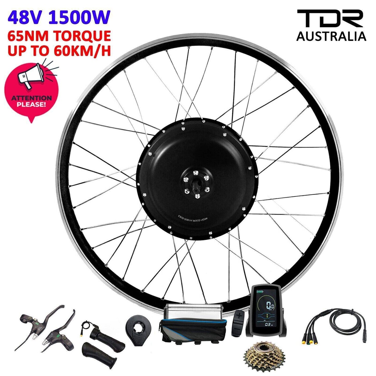 1500W 26" Rear Hub 48V Electric Bike Conversion Kit - TDRMOTO