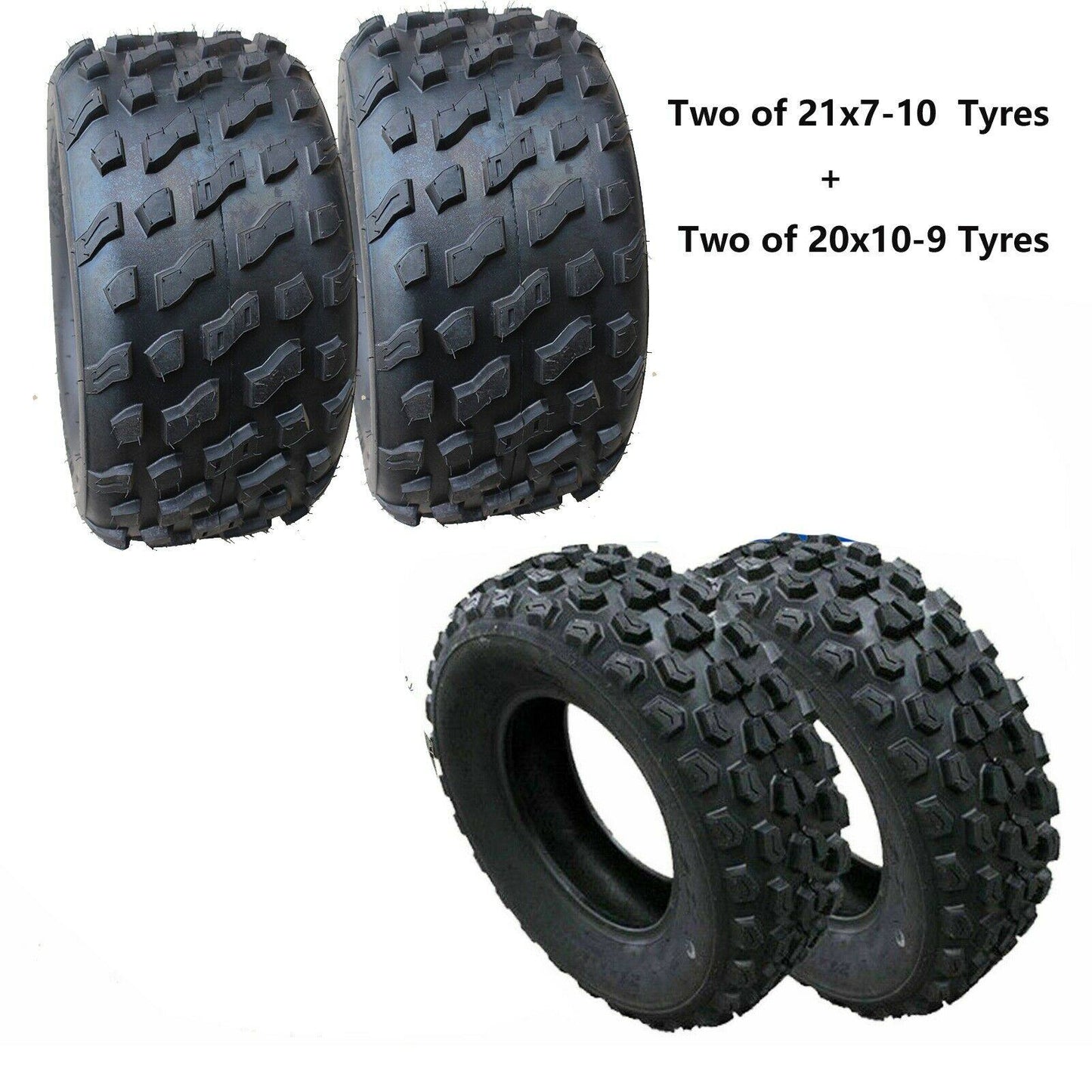 Pair of 20x10-9" & 21x7-10" Tyres For 200cc 250cc ATV Quad Buggy - TDRMOTO
