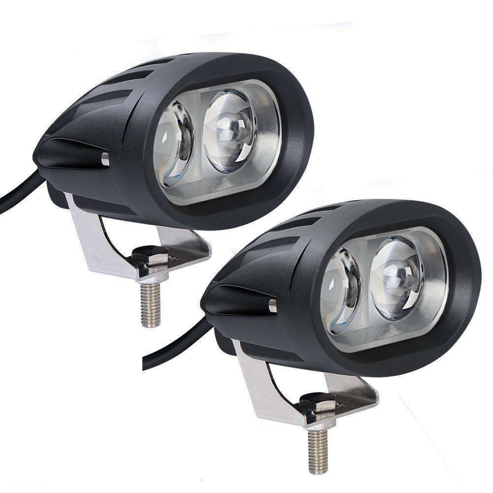 Pair - Motorcycle LED Driving Spotlight Spot Fog Head Light Lamps Bright White - TDRMOTO
