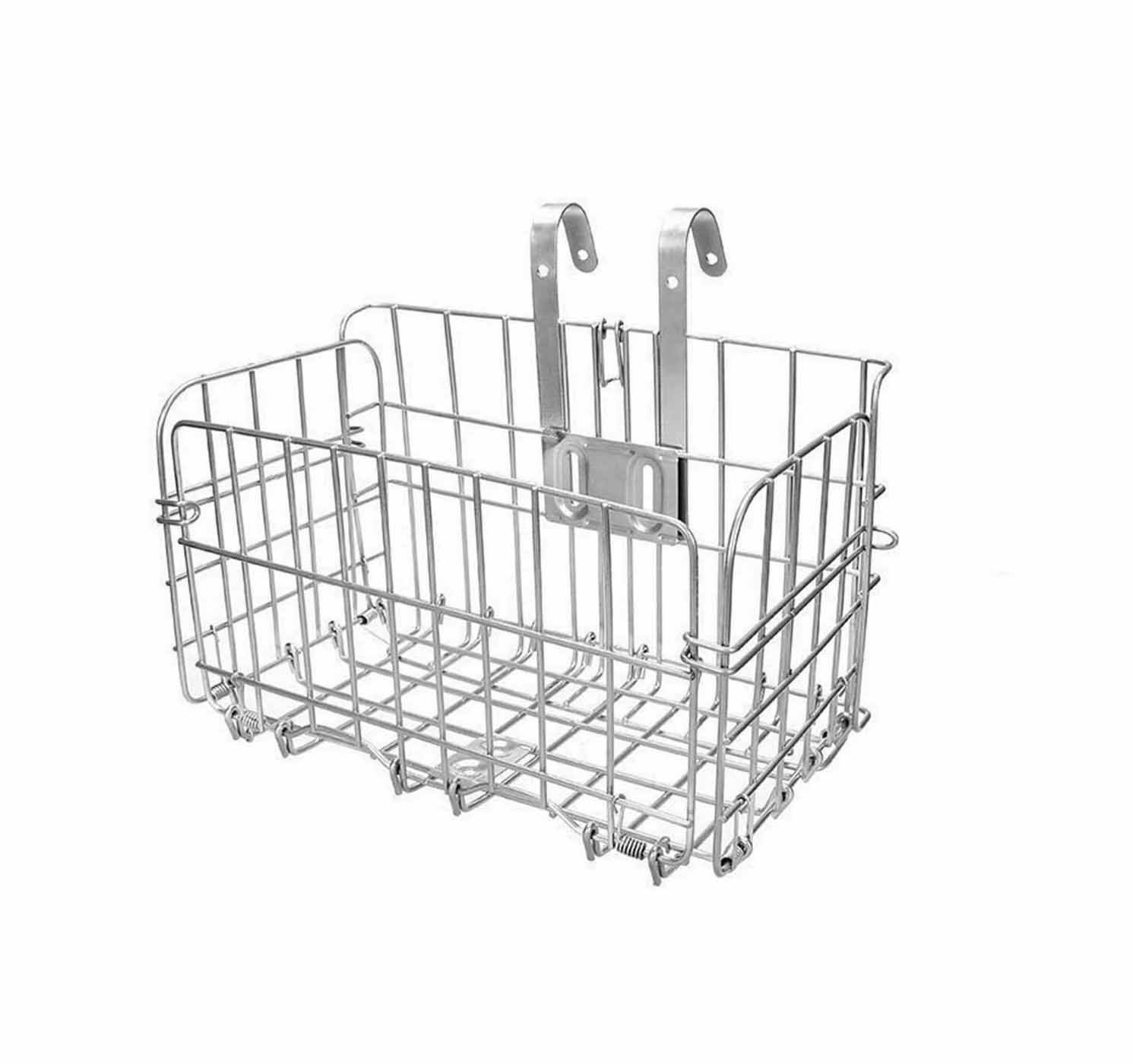 Silver Foldable Bicycle Front/Rear Handlebar Basket Storage - TDRMOTO