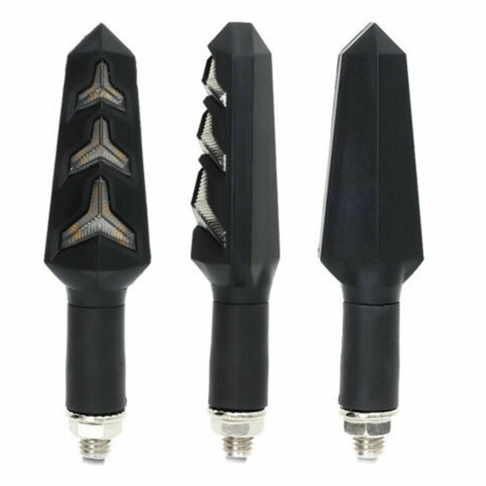 4X Motorcycle LED Turn Signal Indicators Flowing Water Light Amber Blinker Lamp - TDRMOTO