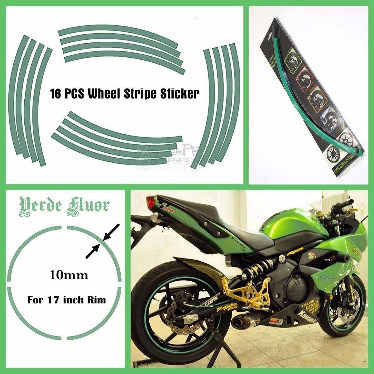 Motorcycle 17" Wheel Rim Stripe Tape Kawasaki Ninja 250R 300 500 - TDRMOTO
