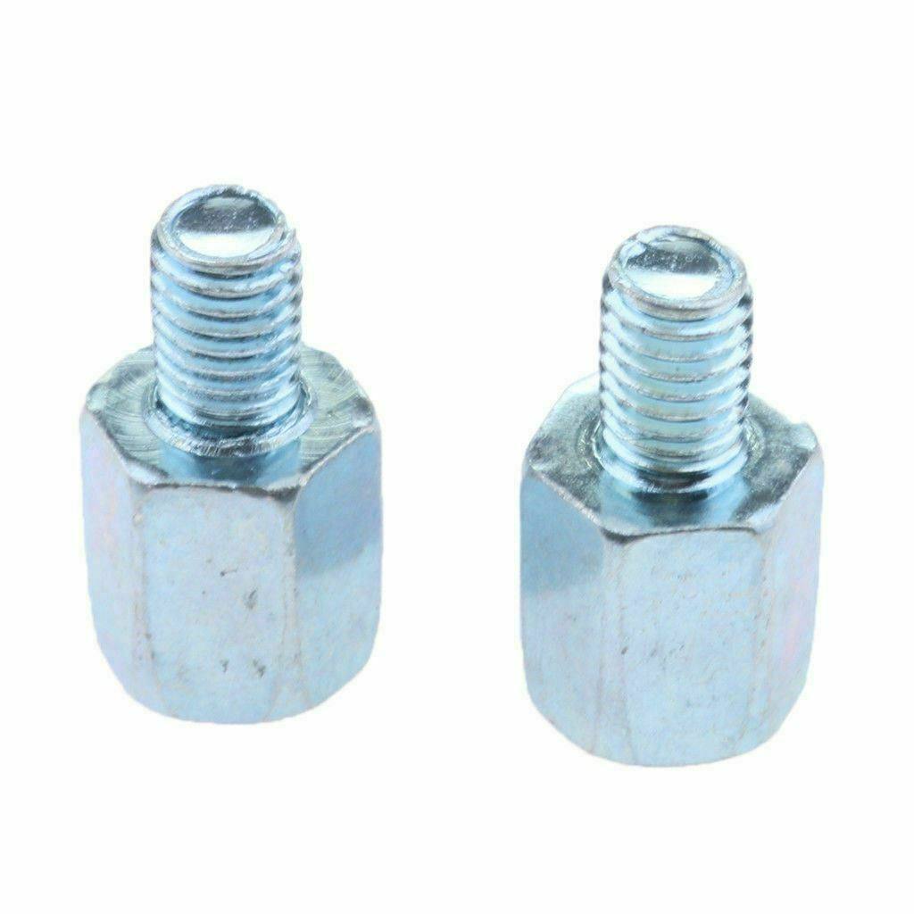 2 pieces Silver Motorcycle Mirror Mount Adapter Right 10mm to Right 8mm - Thread Reducer Converter - TDRMOTO