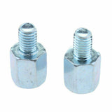 2 pieces Silver Motorcycle Mirror Mount Adapter Right 10mm to Right 8mm - Thread Reducer Converter - TDRMOTO