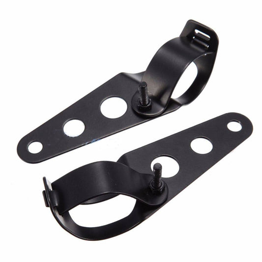 Black 37-45mm Motorcycles Headlight Headlamper Mount Holder Brackets For Harley - TDRMOTO