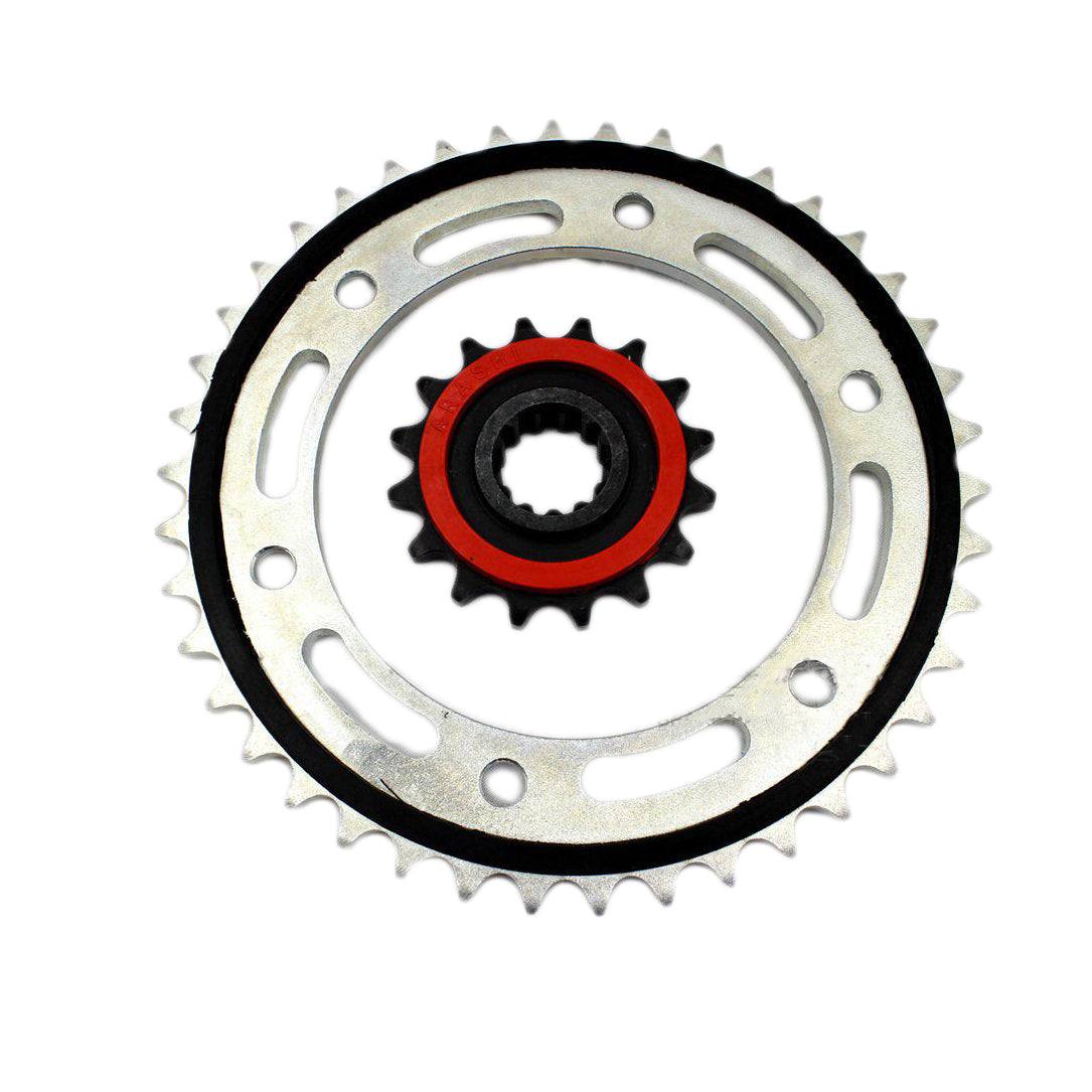 Caltric Front & Rear Sprocket Kit For Honda CRF250R 2004-2009 - Steel, Black, 13T Front / 51T Rear