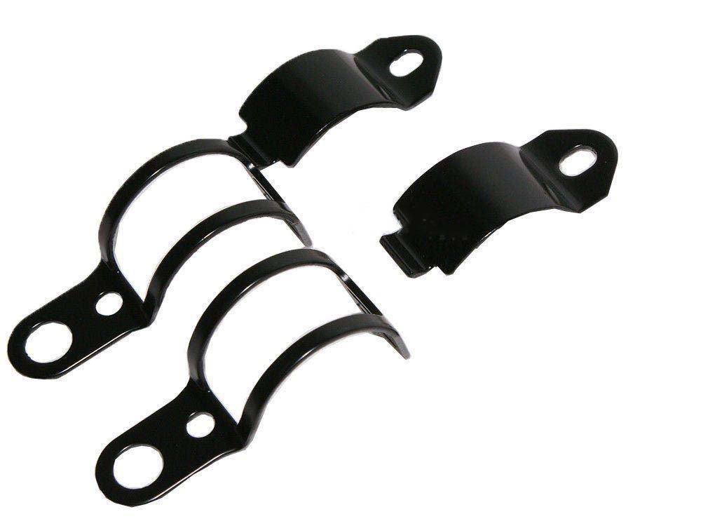 Universal Black Turn Signal Mounting Clamps - 49mm Forks - Fits Harley & Honda - WTMT