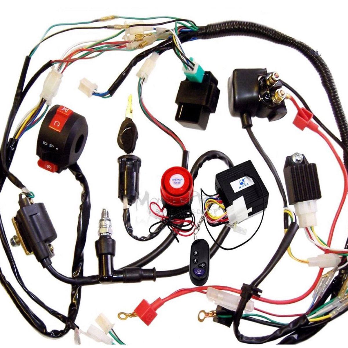 Full Wiring Harness 50/70/90/110CC ATV Quad Bike Buggy GoKart With Remote Contro - TDRMOTO