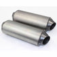 Silver Big Bore Dual Exhaust Muffler CRF50 STYLE Atomik Pitpro Thumpstar DHZ - TDRMOTO