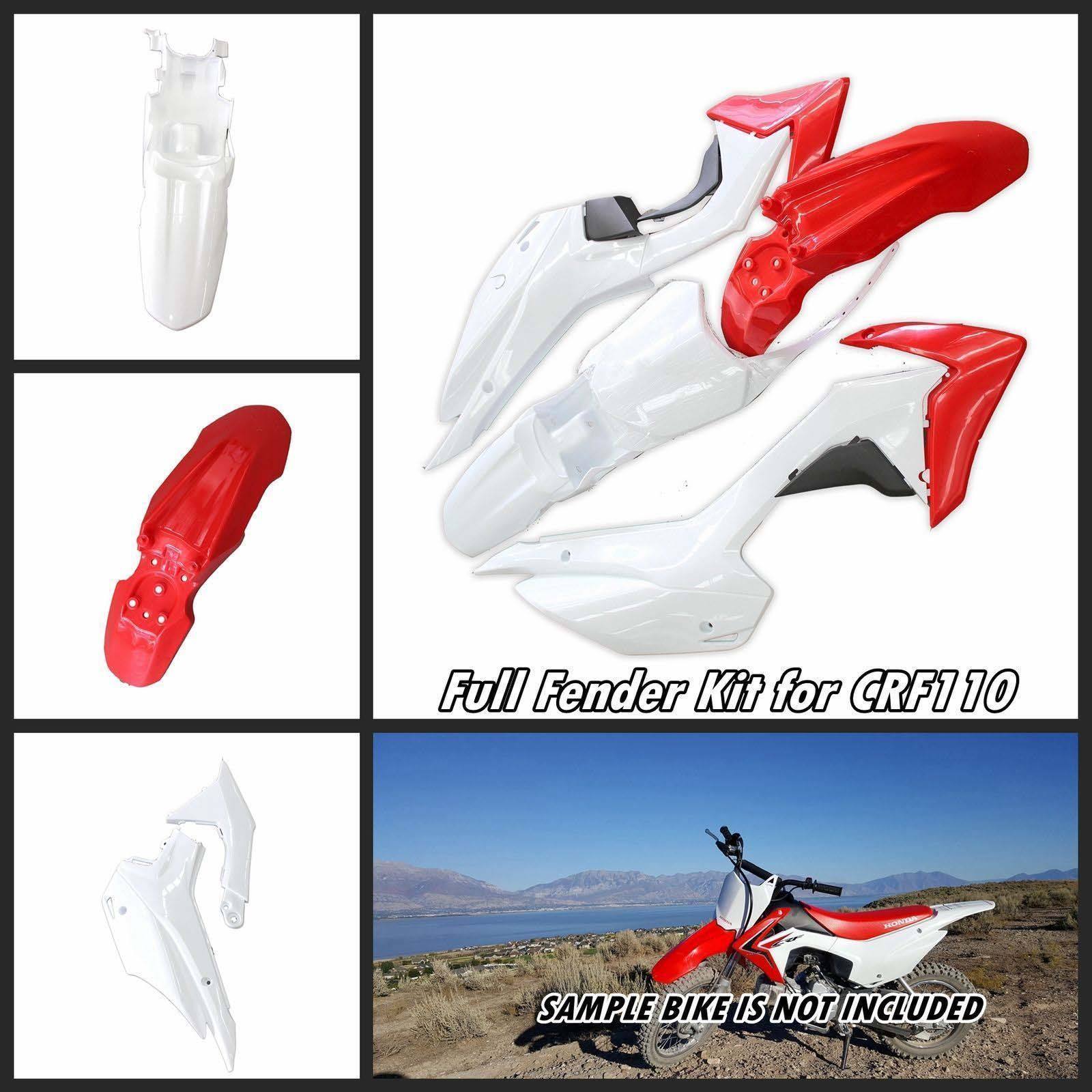 For Honda CRF 110 F 2013 2014 2015 2016 Red/White Plastics Guard Fender Fairing - TDRMOTO