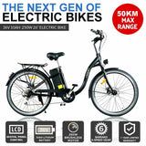 TDR 250W 26" Black Electric Bike PAS 25km/h 10Ah Lithium Battery - TDRMOTO