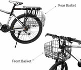 Black Foldable Bicycle Front/Rear Handlebar Basket Storage - TDRMOTO