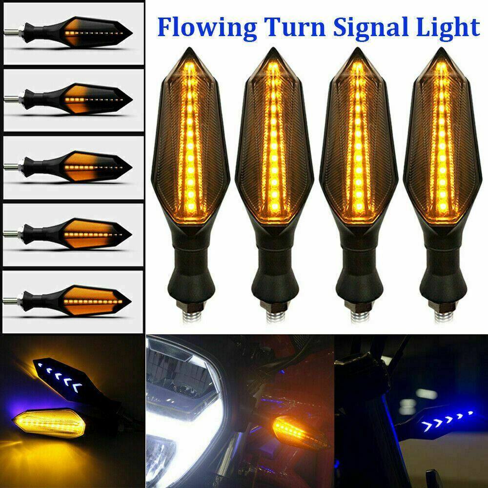4 x Amber Blue LED Indicators Blinkers Yamaha Honda Suzuki Hyosung - TDRMOTO