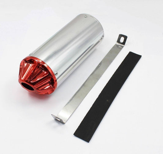 Universal Motorcycle Scooter Dirt Bike 32mm Slip On RED Exhaust Muffler Pipe - TDRMOTO