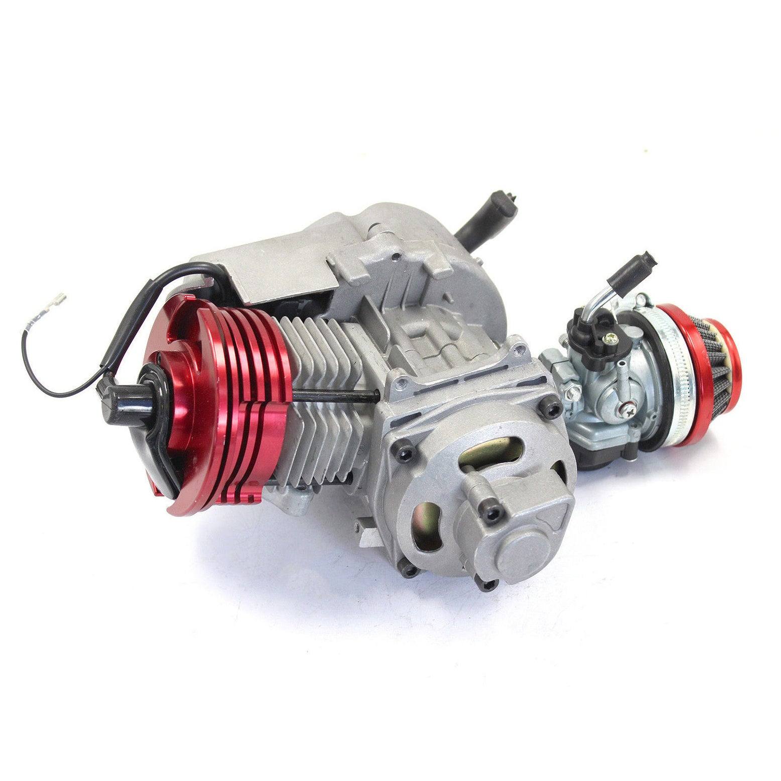 Red 2 Stroke HP Racing Engine 49cc 47cc 50cc Pocket/Quad/Dirt Bike Pull Start - TDRMOTO