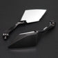 8mm 10mm Black Universal Fit Motorcycle Rear View Mirrors For Honda Yamaha Suzuki Kawasaki Hyosung - TDRMOTO