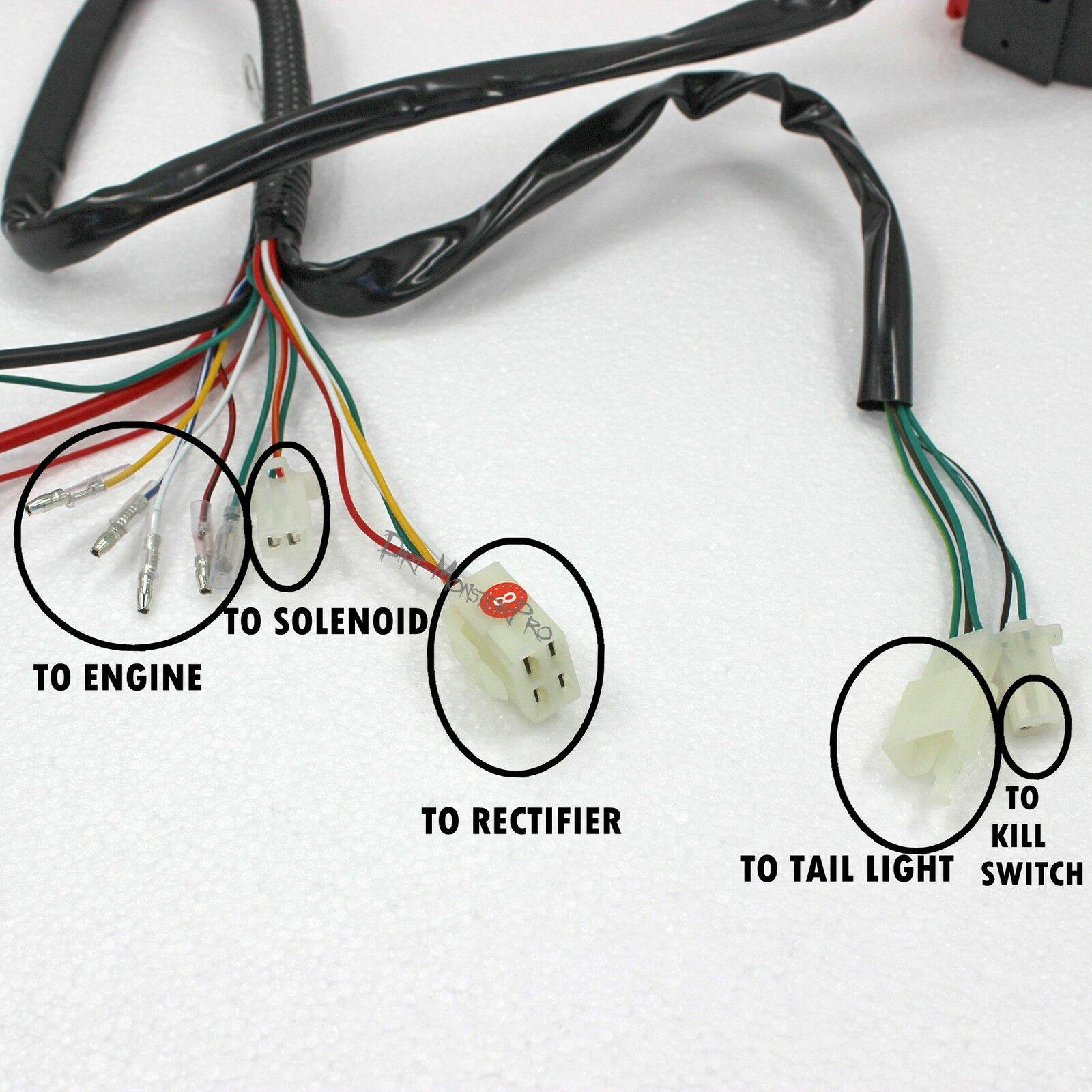Wiring Harness Loom 50cc 70cc 90cc 110cc 125cc 140cc ATV Quad Bike Buggy Gokart - TDRMOTO