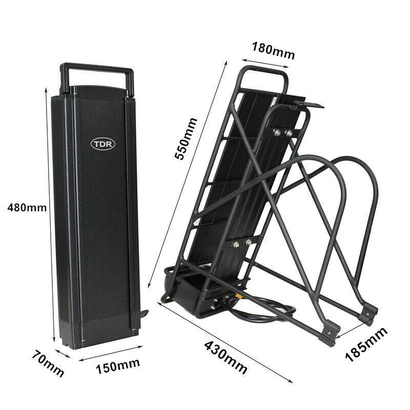 Rear Rack Battery 48V 15Ah Lithium Battery For 48V 1000W 1500W Electric Bike - TDRMOTO