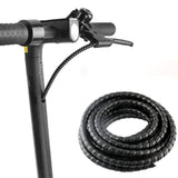 Black Spiral Cable Wire Wrap Protector Cover Sleeve 2m - TDRMOTO