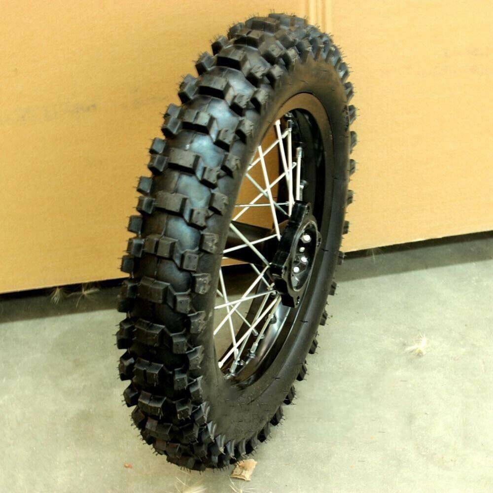 14" Complete Rear Wheel For 125-160cc Pit Dirt Bike - Includes Tire, Brake Rotor & Sprocket