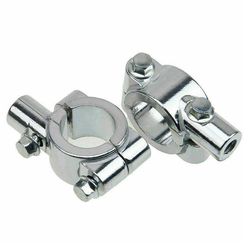 Universal Motorbike Motorcycle Chrome Mirror mounts For 22mm Bars 8mm Threads - TDRMOTO